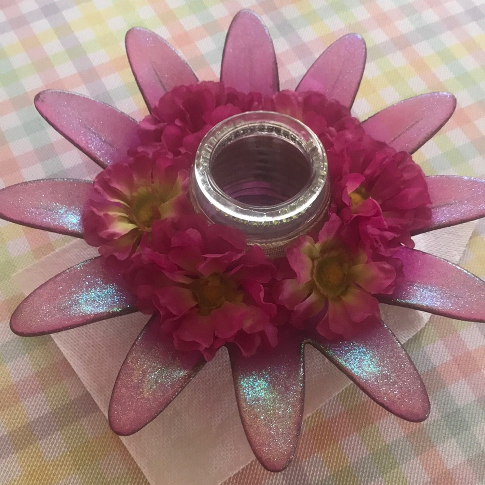 Mermaid Sparkly purple flower shape candle holder